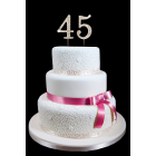 45th Birthday Wedding Anniversary Number Cake Topper with Sparkling Rhinestone Crystals - 1.75" Tall 